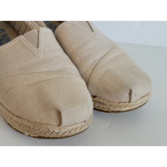 Bobs Espadrilles Set Sail Natural Canvas Wedge Size 8 Women's - Picture 8 of 11